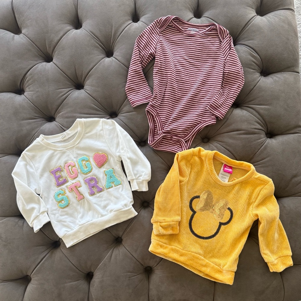 Lot Bundle Baby Girl 18-24 mo 2t Disney Old Navy SHEIN Tops Shirts Sweatshirts